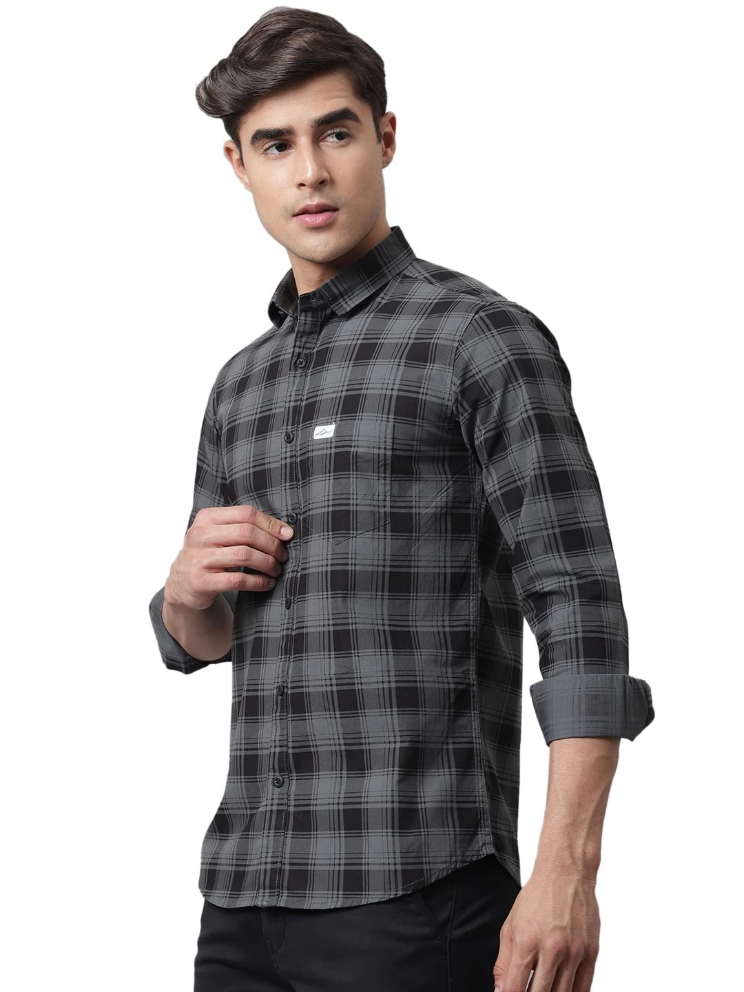 Majestic Man Cotton Checkered Slim Fit Casual Shirt For Men - Image 3