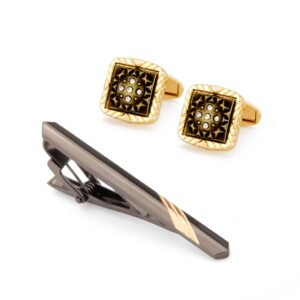 Wynameleri Classic Cufflinks and Tie Pin Tie Clip Set for Men in Gift Box