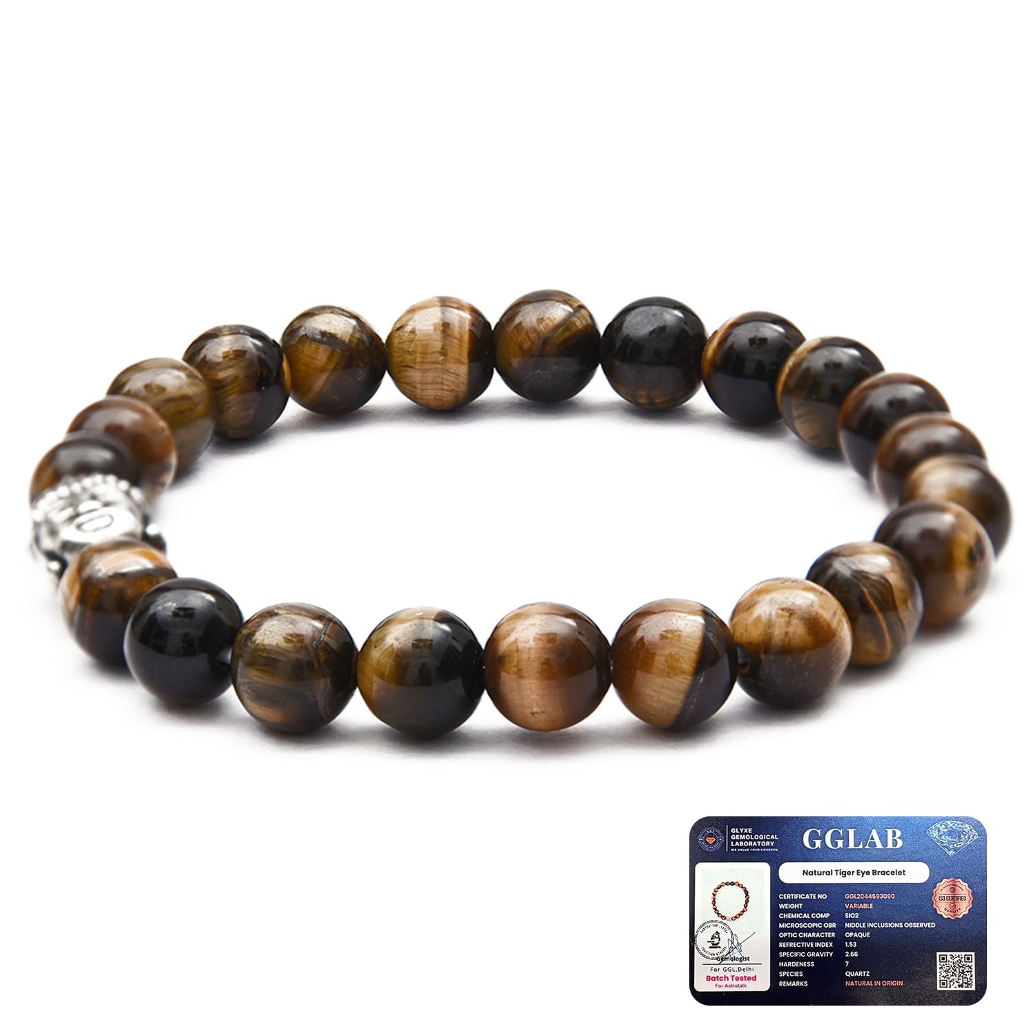 Astrotalk Tiger Eye Bracelet | Healing Crystal for Confidence & Protection | Natural Tiger Eye Stone | Crystal Bracelet for Women & Men | Certificate of Authenticity