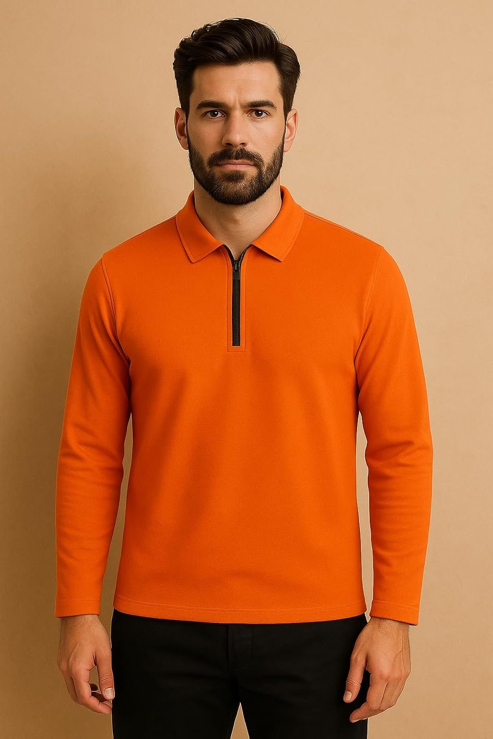 RodZen Men's Cotton Blend Full Sleeve Regular Fit Polo T-Shirt - Image 3