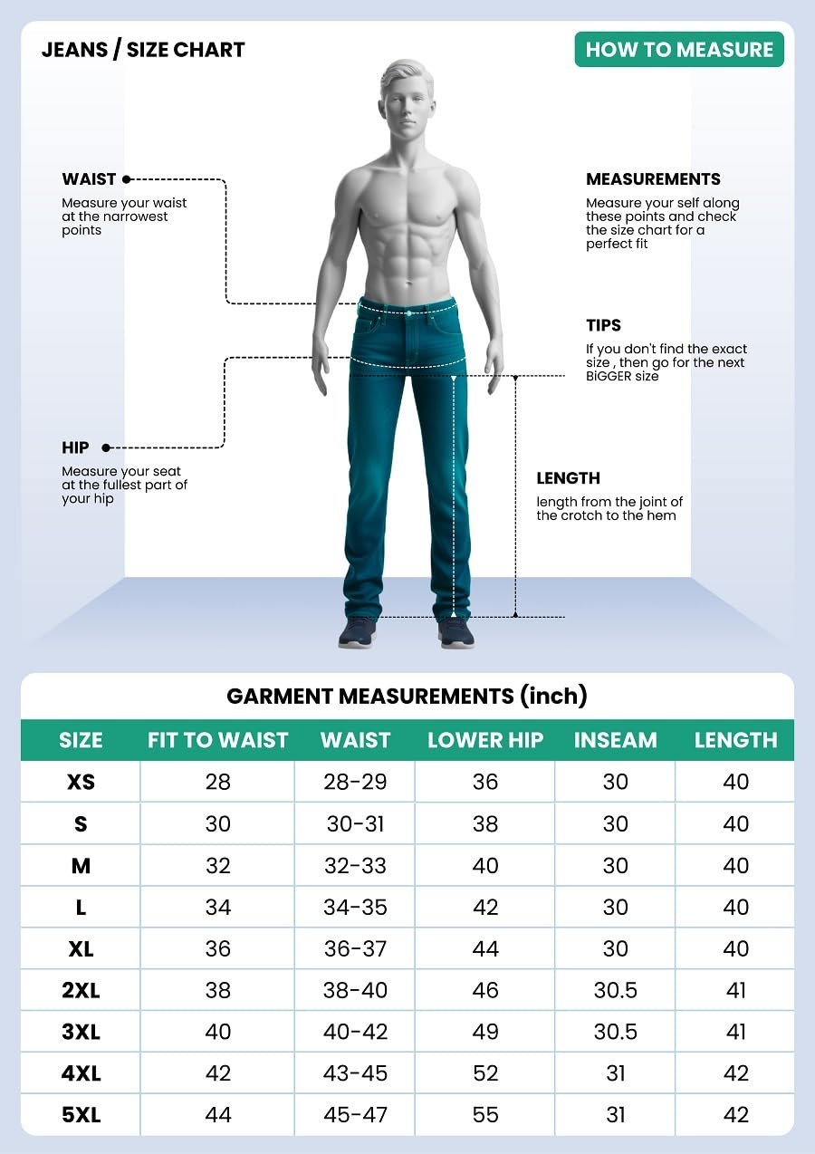 GRECIILOOKS Baggy Jeans for Men | Mens Wide Leg Relax Fit Jeans | Baggy Jean's for Boys | Oversized Jean's for Everyday Streetwear - Image 6