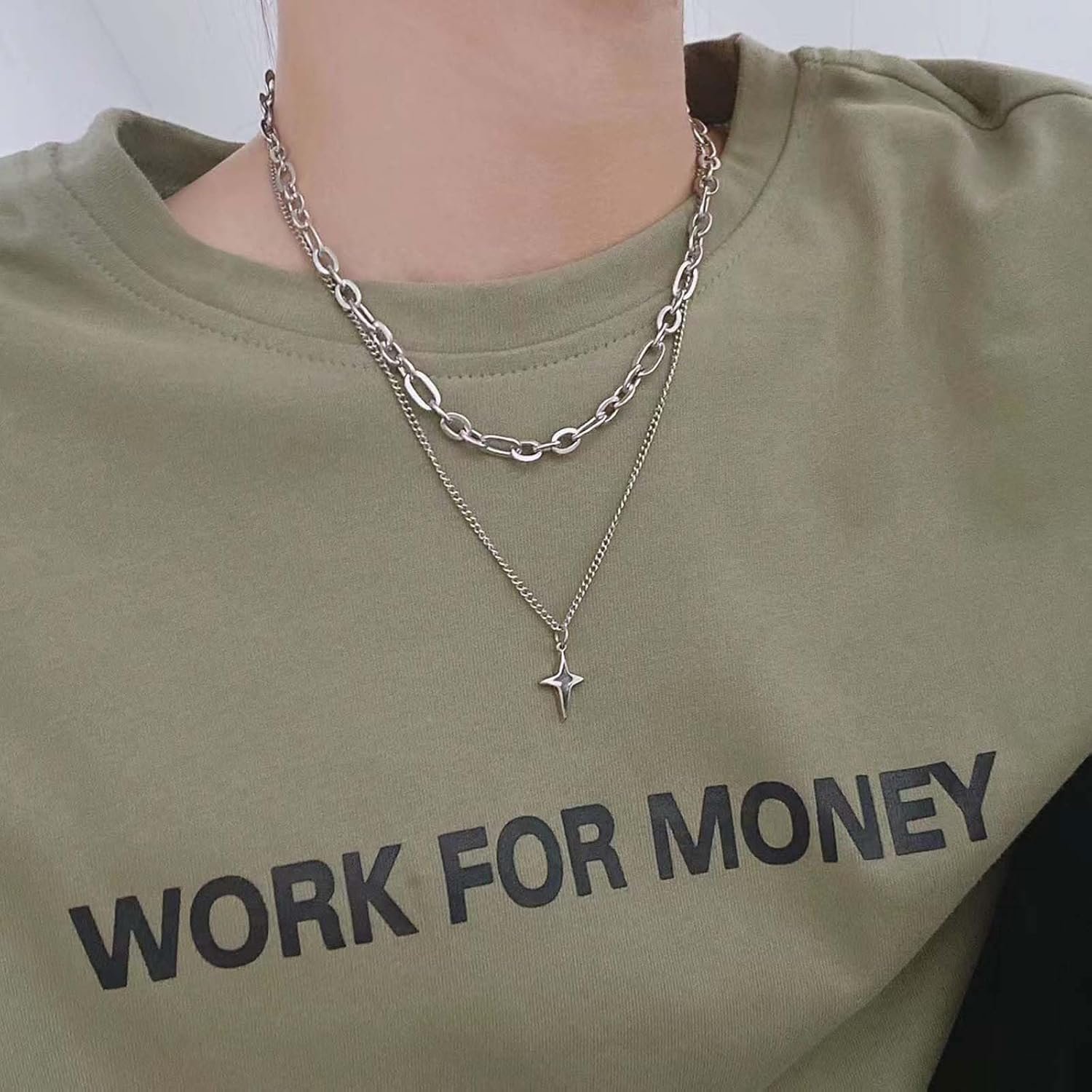 Gothic Jewellery, Crescent Moon and Star Necklace with Chain Bracelet for Men, Punk Accessories, Gothic Bracelet for Men, Unisex Fashion Statement - Image 3