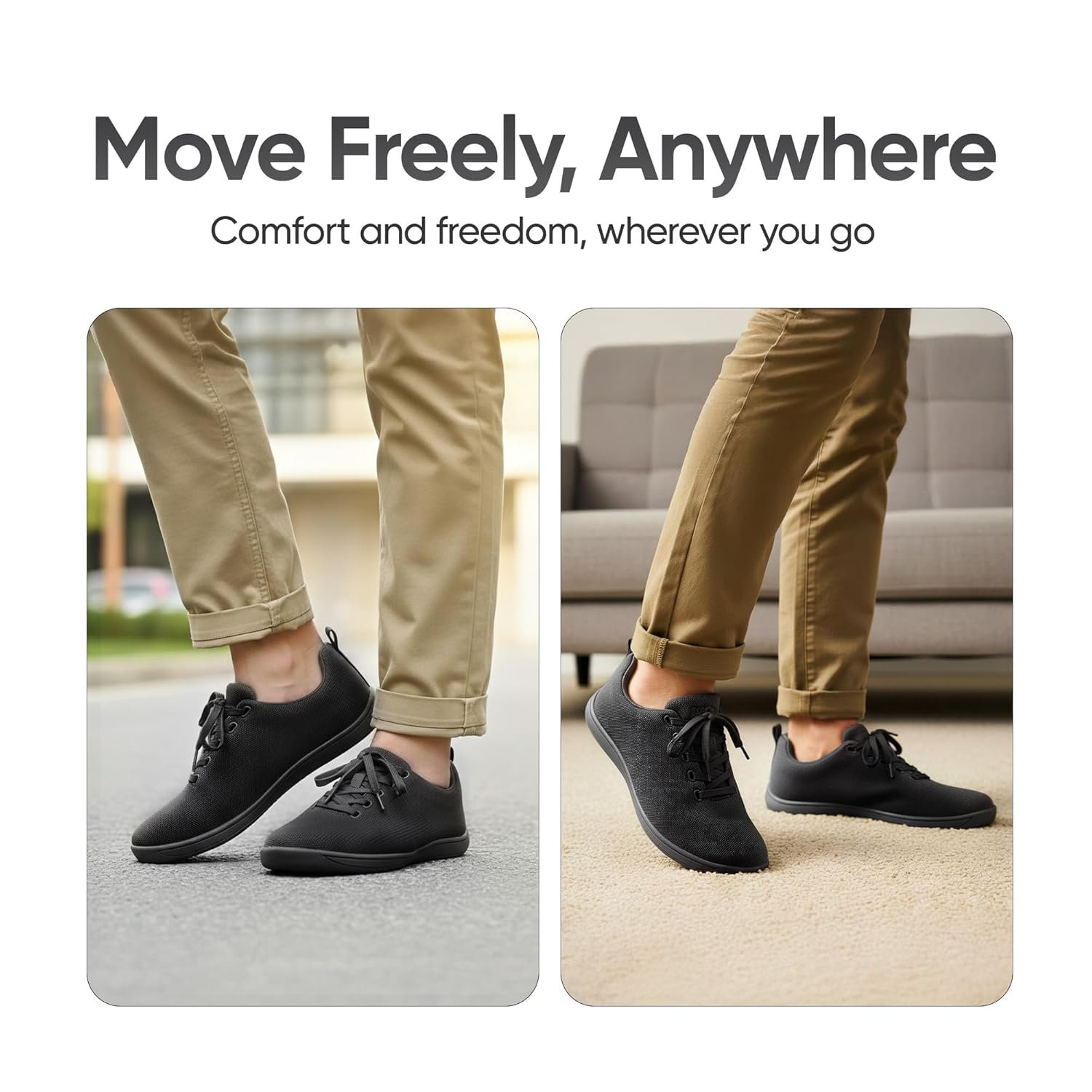 Frido Cloud Comfort Shoes for Men | Zero-Drop Design with Wide Toe Box | Lightweight Breathable Walking Shoes for Natural Movement | Available in Slip-On & Lace-Up Styles Option - Image 7