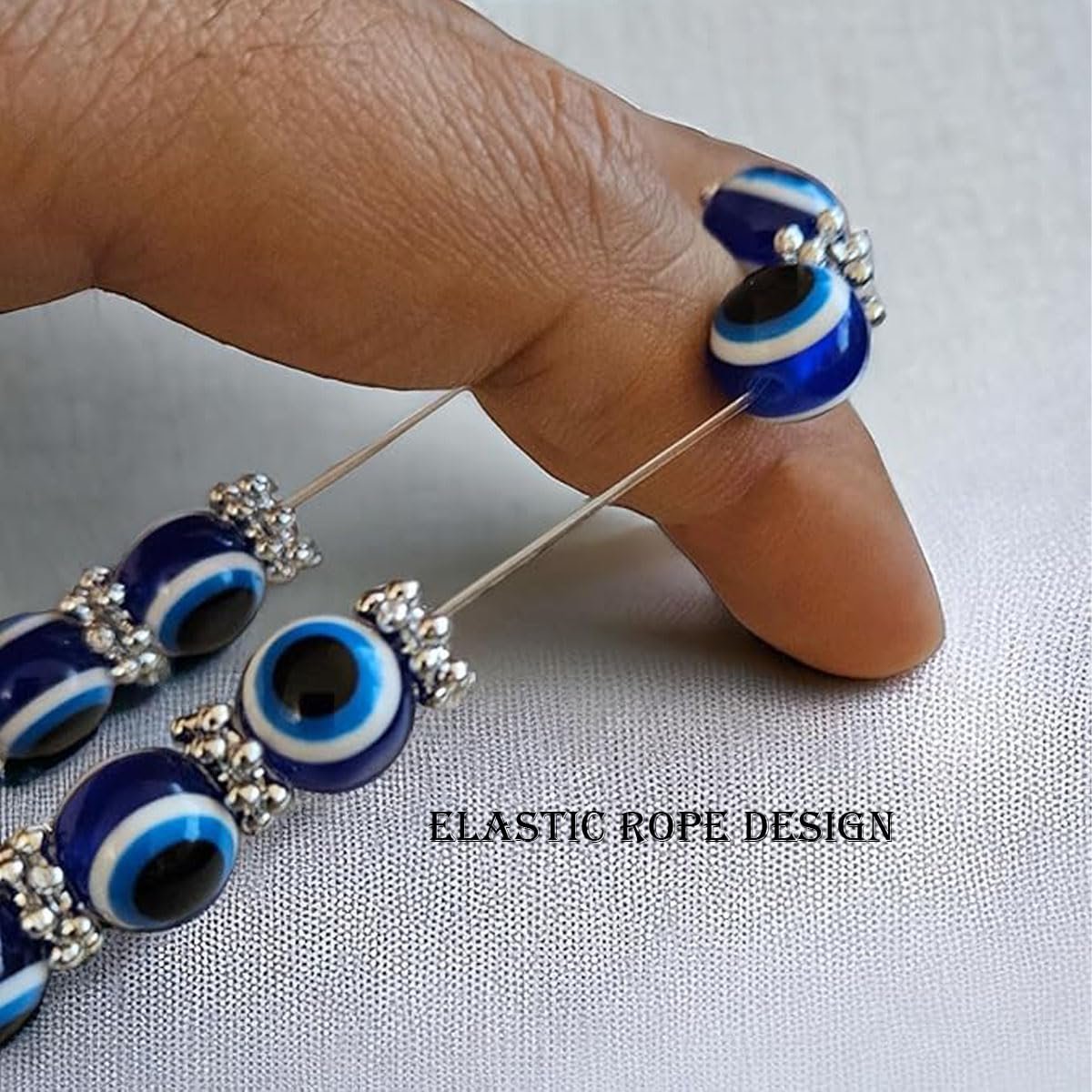 2Pcs Evil Eye Bracelet, Stylish Bracelet for Girls and Women, Blue Evil Eye Bracelets, Fashion Jewelry for Men and Women, 18 cm Circumference, Gift for Birthday - Image 3