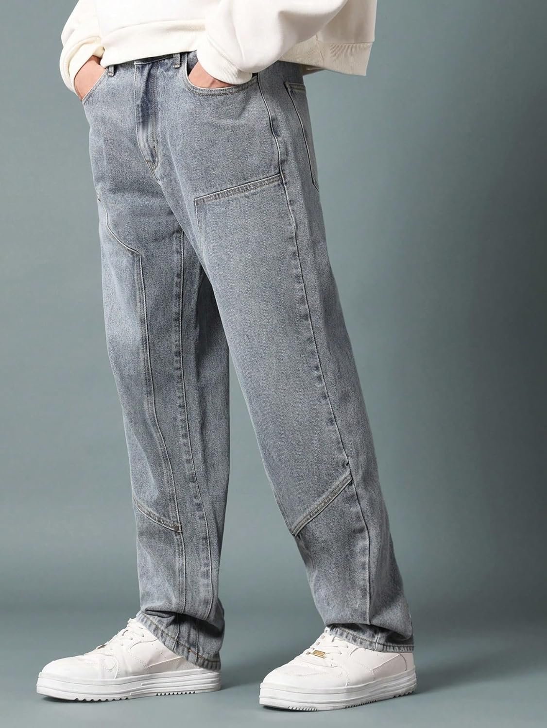 GRECIILOOKS Baggy Jeans for Men | Mens Wide Leg Relax Fit Jeans | Baggy Jean's for Boys | Oversized Jean's for Everyday Streetwear - Image 3