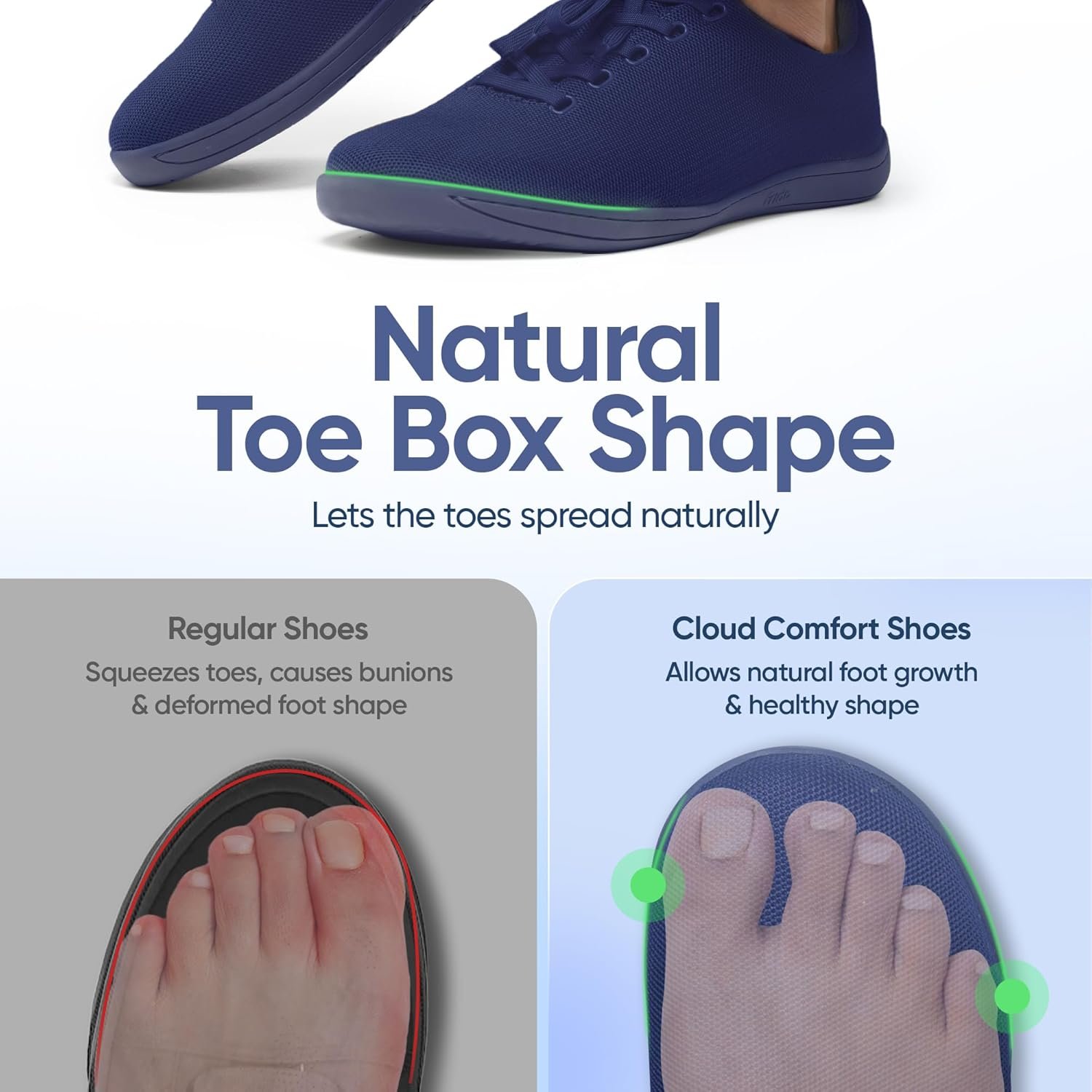 Frido Cloud Comfort Shoes for Men | Zero-Drop Design with Wide Toe Box | Lightweight Breathable Walking Shoes for Natural Movement | Available in Slip-On & Lace-Up Styles Option - Image 4