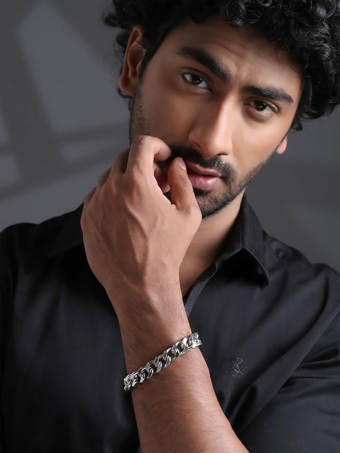 Yellow Chimes Bracelets for Men and Boys Fashion Silver Bracelet for Men | Mens Silver Toned Stainless Steel Cuban Chain Bracelet | Birthday Gift for Boys Anniversary Gift for Husband - Image 3