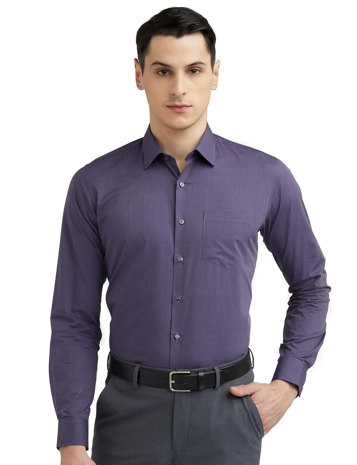 Van Heusen Solid Formal Shirt for Men| Premium Cotton| Full Sleeves| Slim Fit |Breathable Fabric
