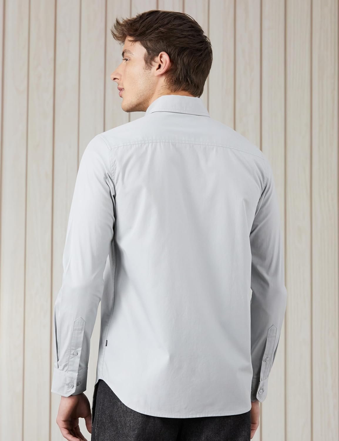 Amazon Brand - Symbol Men's Solid Slim Fit Cotton Casual Shirt | Plain | Full Sleeve | Summer (Available in Plus Sizes) - Image 2