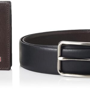 Peter England Men’s Reversible Leather Belt & Leather Wallet Combo – Premium Set