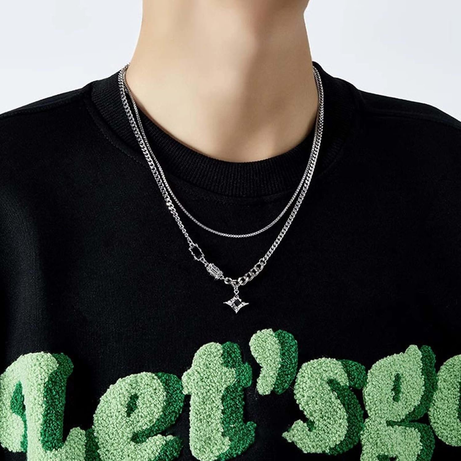 Gothic Jewellery, Crescent Moon and Star Necklace with Chain Bracelet for Men, Punk Accessories, Gothic Bracelet for Men, Unisex Fashion Statement - Image 5