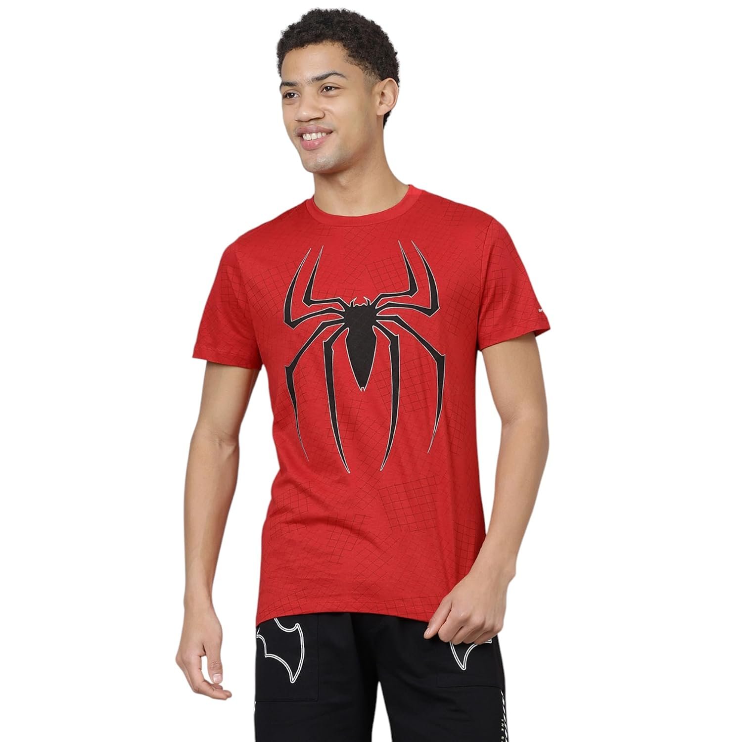 Free Authority Official Spiderman Graphic Printed Men Red Regular Fit Tshirt for Young Men