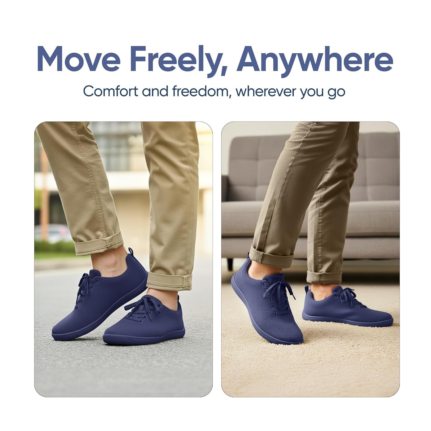 Frido Cloud Comfort Shoes for Men | Zero-Drop Design with Wide Toe Box | Lightweight Breathable Walking Shoes for Natural Movement | Available in Slip-On & Lace-Up Styles Option - Image 7