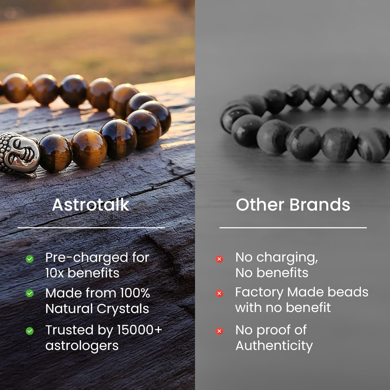 Astrotalk Tiger Eye Bracelet | Healing Crystal for Confidence & Protection | Natural Tiger Eye Stone | Crystal Bracelet for Women & Men | Certificate of Authenticity - Image 6