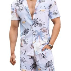 OM SAI LATEST CREATION Co Ord Set for Men | Night Suit | T-Shirt and Shorts Set for Man | Night Dress | Pyjama Set | Summer Wear | Lounge wear | Beach Outfit