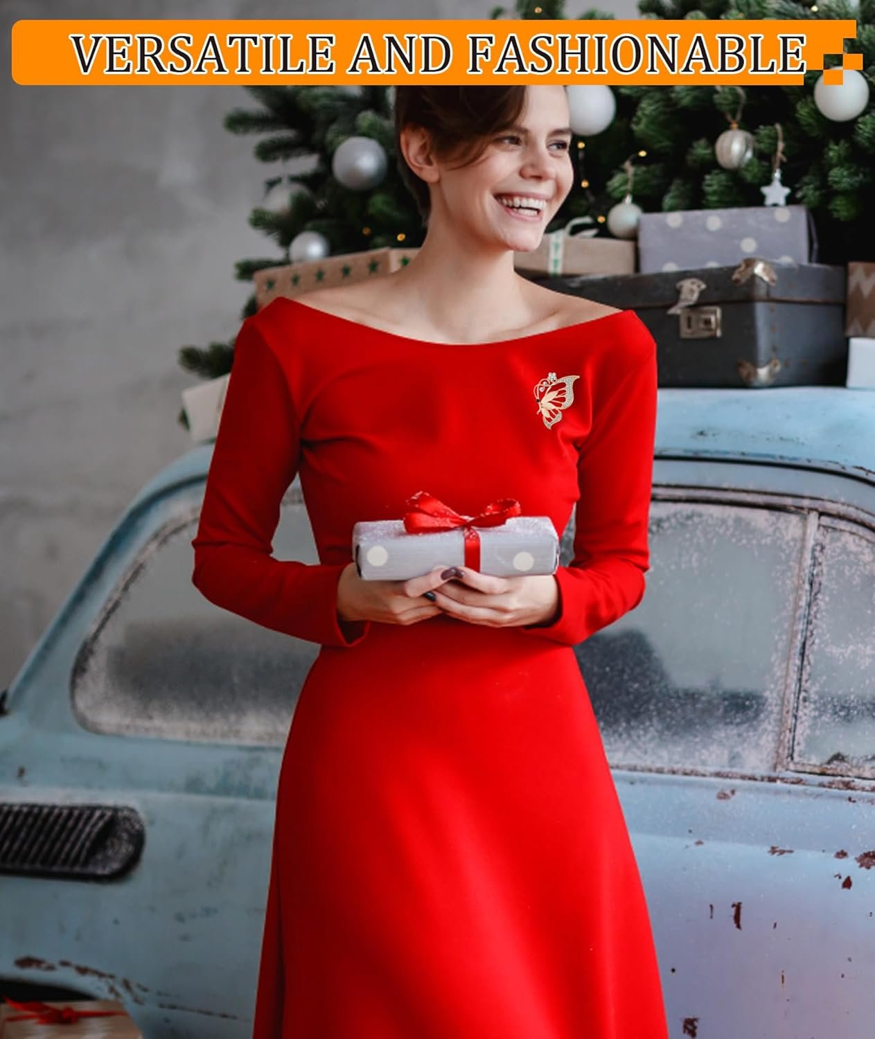 2PCS Brooch Pin for Women, Butterfly Saree Pin for Pleats, Hijab Pins for Scarf, Latest Enamel Pins Flower Brooch, Sherwani Brooch for Men, Elegant Jewelry for Suit and Dress (Golden) - Image 6