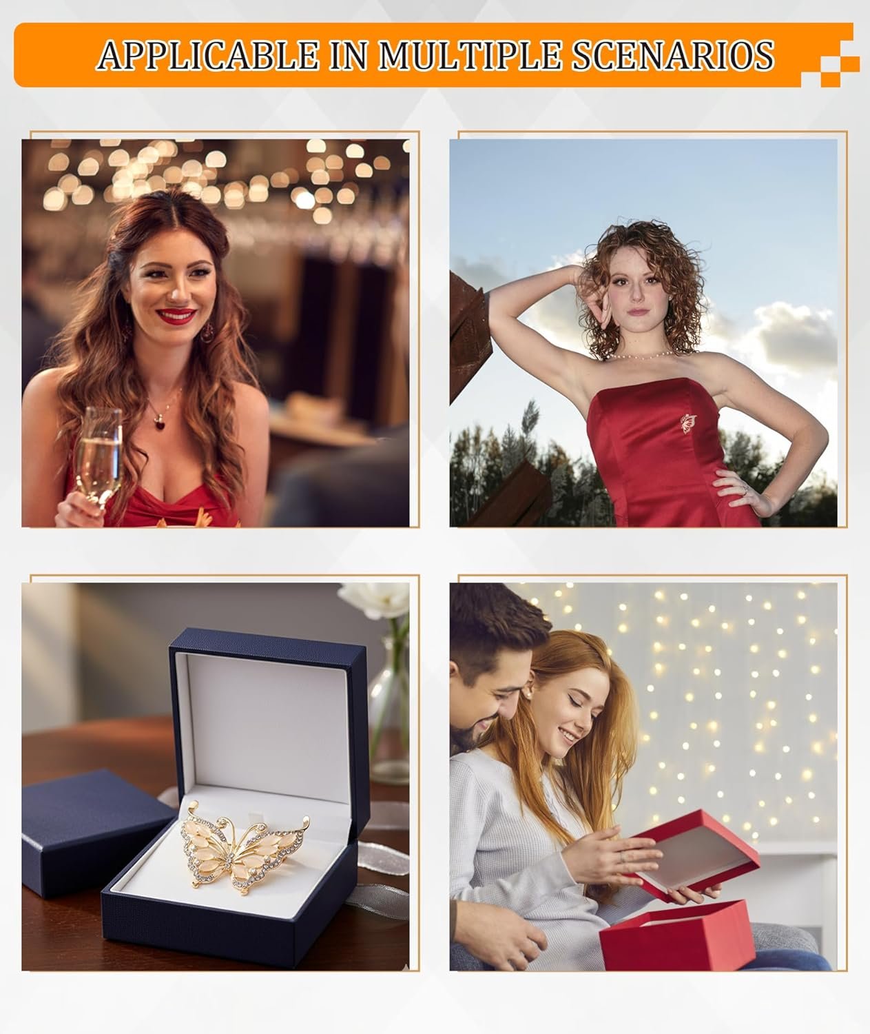 2PCS Brooch Pin for Women, Butterfly Saree Pin for Pleats, Hijab Pins for Scarf, Latest Enamel Pins Flower Brooch, Sherwani Brooch for Men, Elegant Jewelry for Suit and Dress (Golden) - Image 7