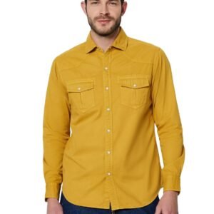 Symbol Premium Men’s Washed Cotton Twill Casual Shirt – Regular Fit | Pure Cotton (Available in Plus Sizes)