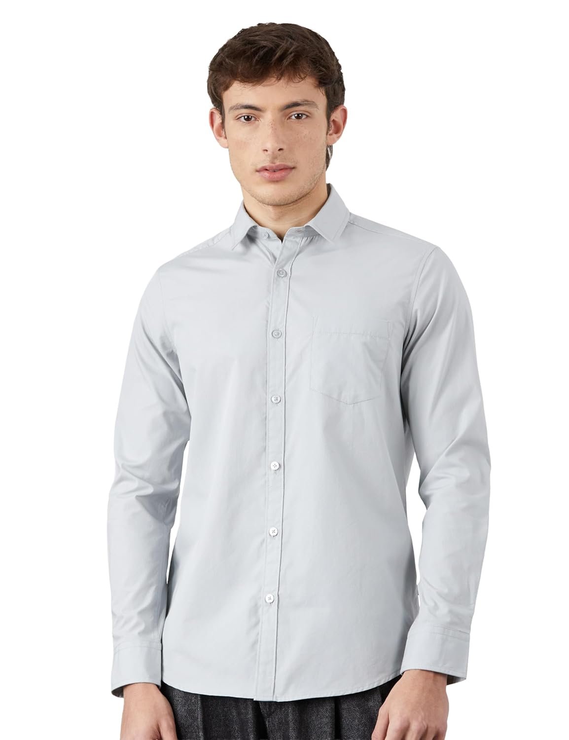Amazon Brand - Symbol Men's Solid Slim Fit Cotton Casual Shirt | Plain | Full Sleeve | Summer (Available in Plus Sizes)