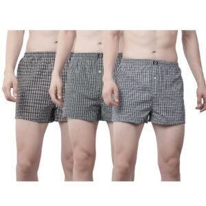 Dollar Pack of 3 Cotton Checkered Men Boxer