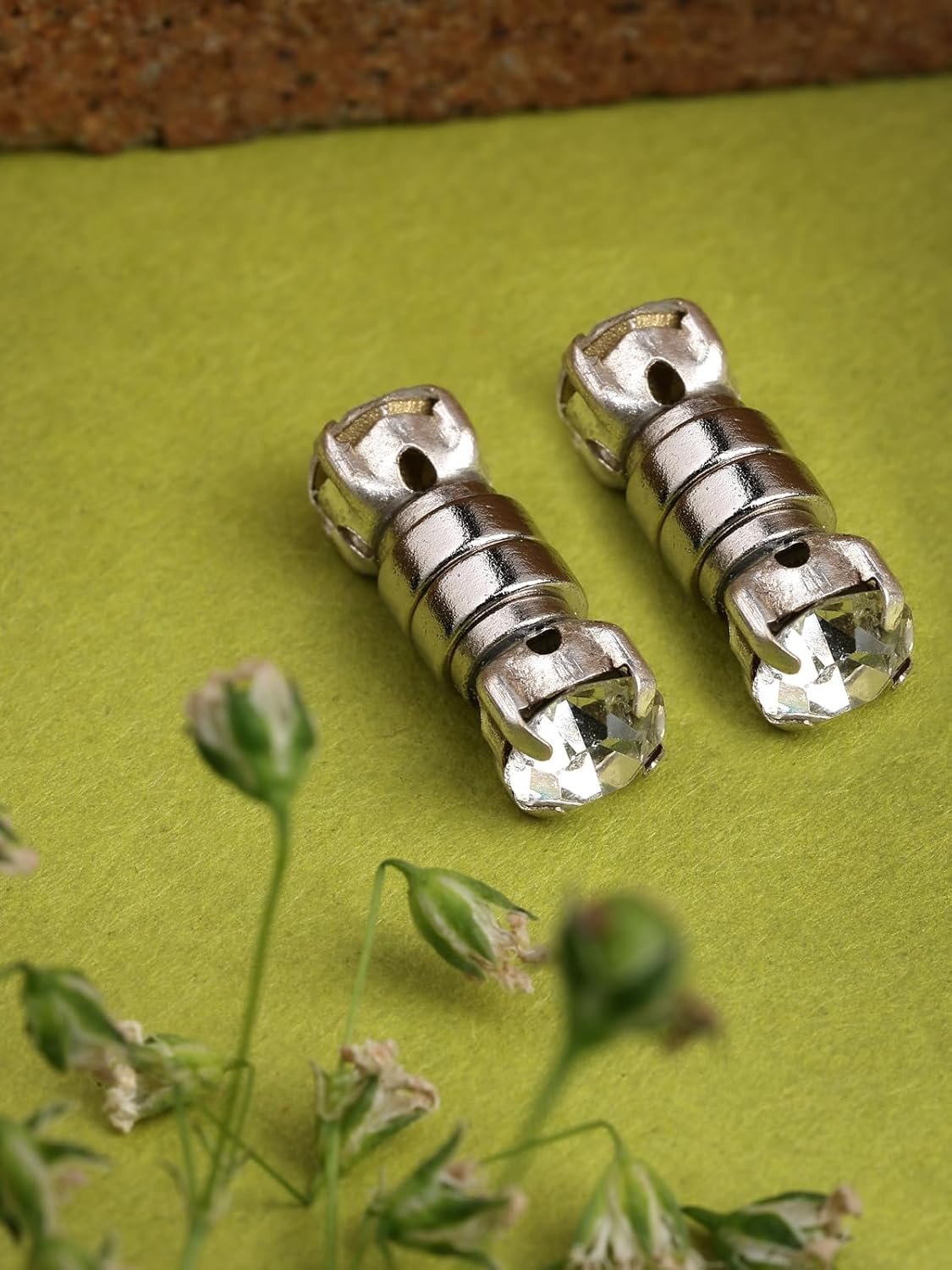 Scintillare By Sukkhi Silver Metal 6 mm Magnetic Crystal Stones Studded Non-Pierced Earrings for Women & Girls |Jewellery for Men & Boys|E107242 - Image 4