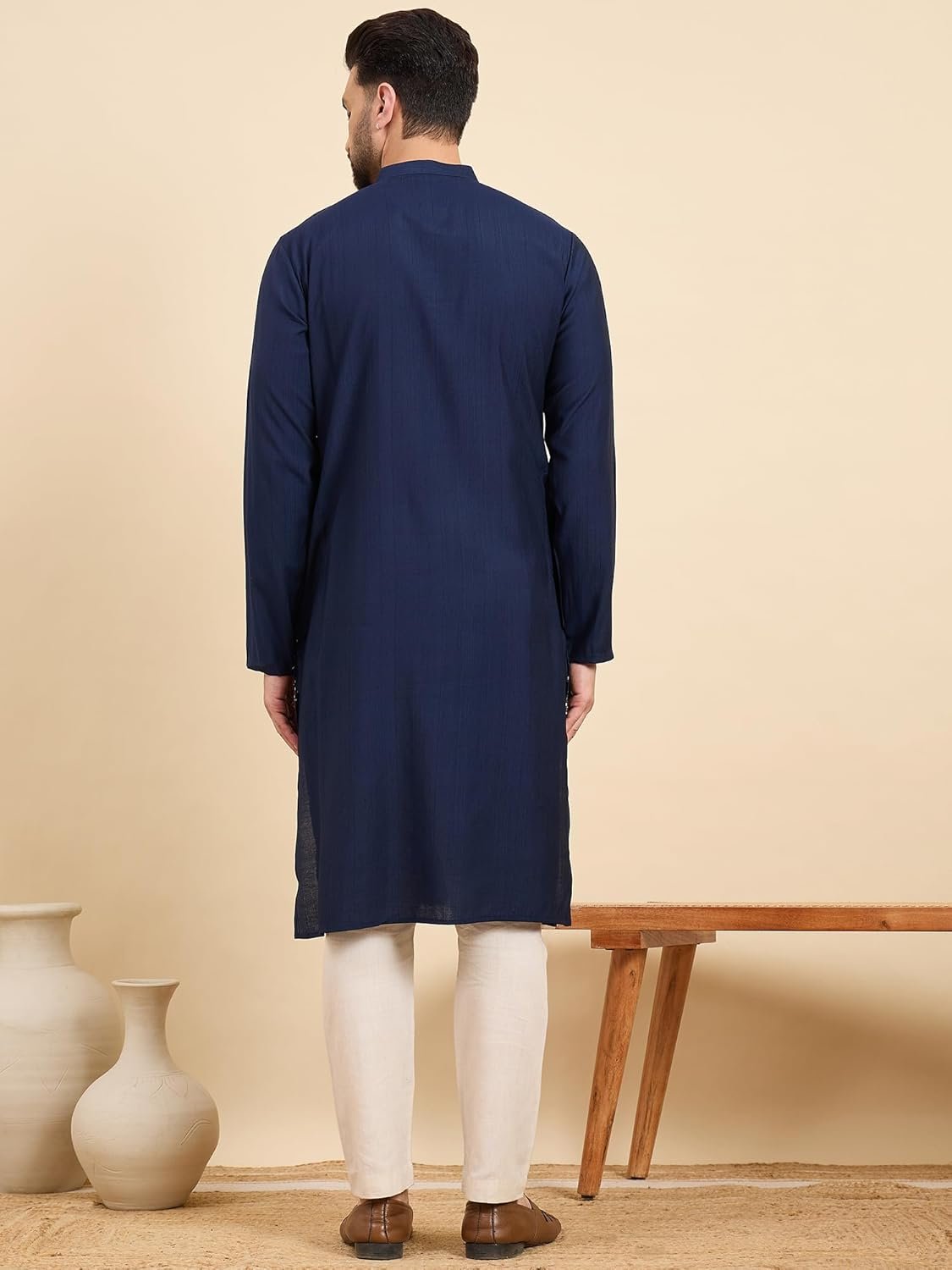 Amazon Brand - Tavasya Men's Rayon Blend Geometric Regular Kurta - Image 4