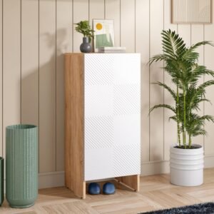 Rocco Engineered Wood Trudo Modular Shoe Cabinet (10 Pair Cabinet), White