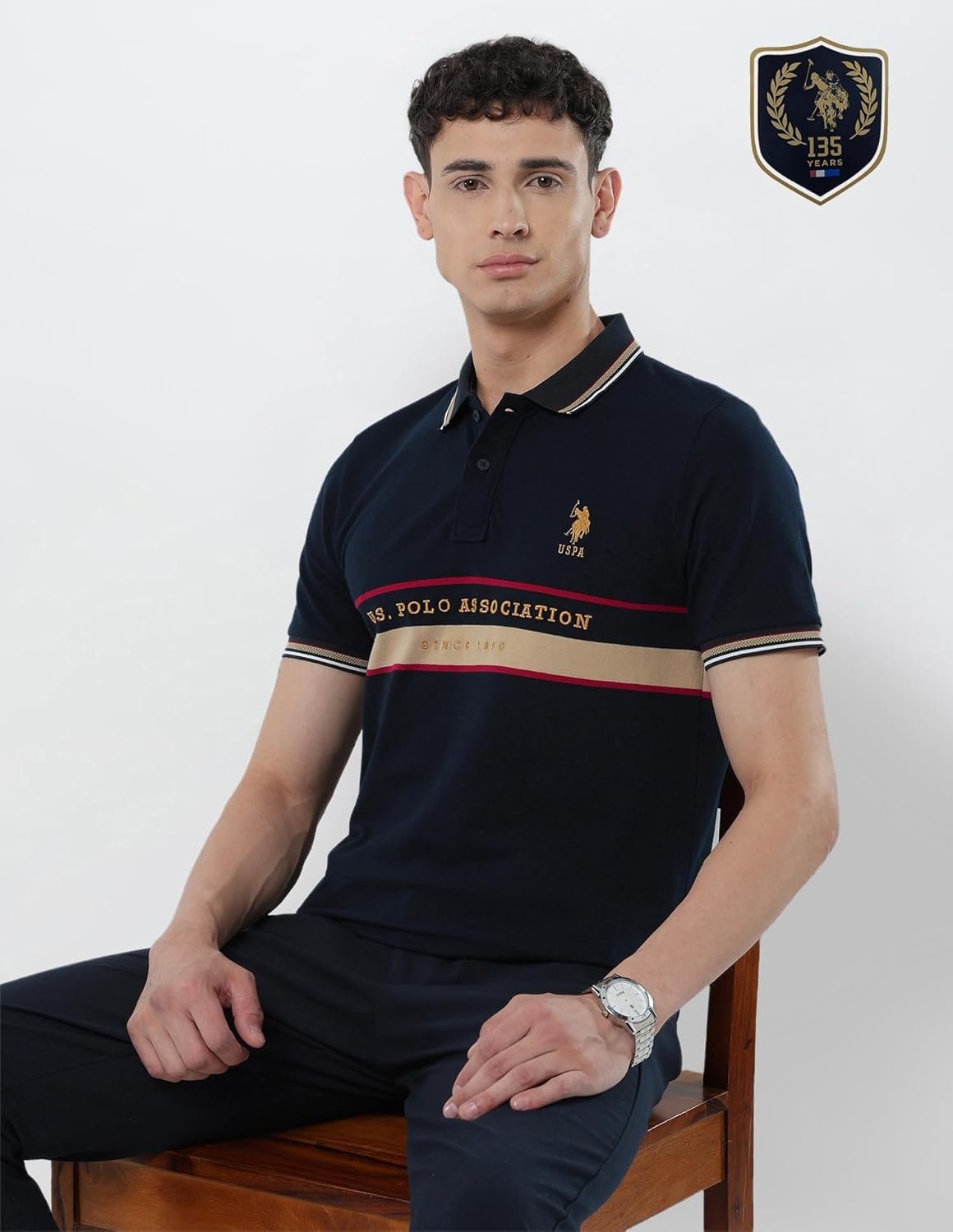 U.S.Polo Association Men's Brand Embroidered Slim Fit Polo Shirt (USTSH3135_Blue_2XL) - Image 6