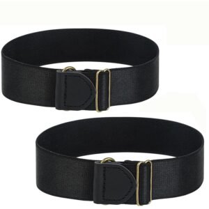 2Pcs Sleeve Garters for Men, Shirt Holder For Men, Black Elastic Sleeve Holders, Adjustable Anti-Slip Shirt Holders, Armband for Business Professionals Bartenders