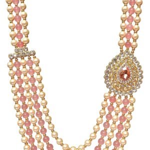 RAADHE CREATION Pearl Base Metal and Dulha Moti Mala Haar Necklace for Men’s