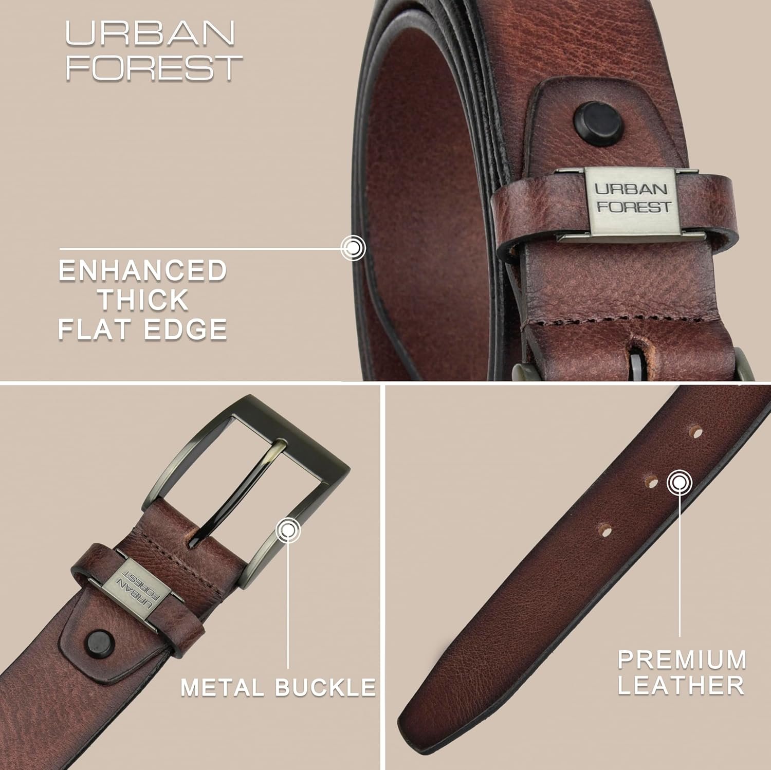 URBAN FOREST Axel Leather Belt for Men - Image 2