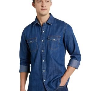 Symbol Premium Men’s Casual Cotton Denim Shirt (Regular Fit)