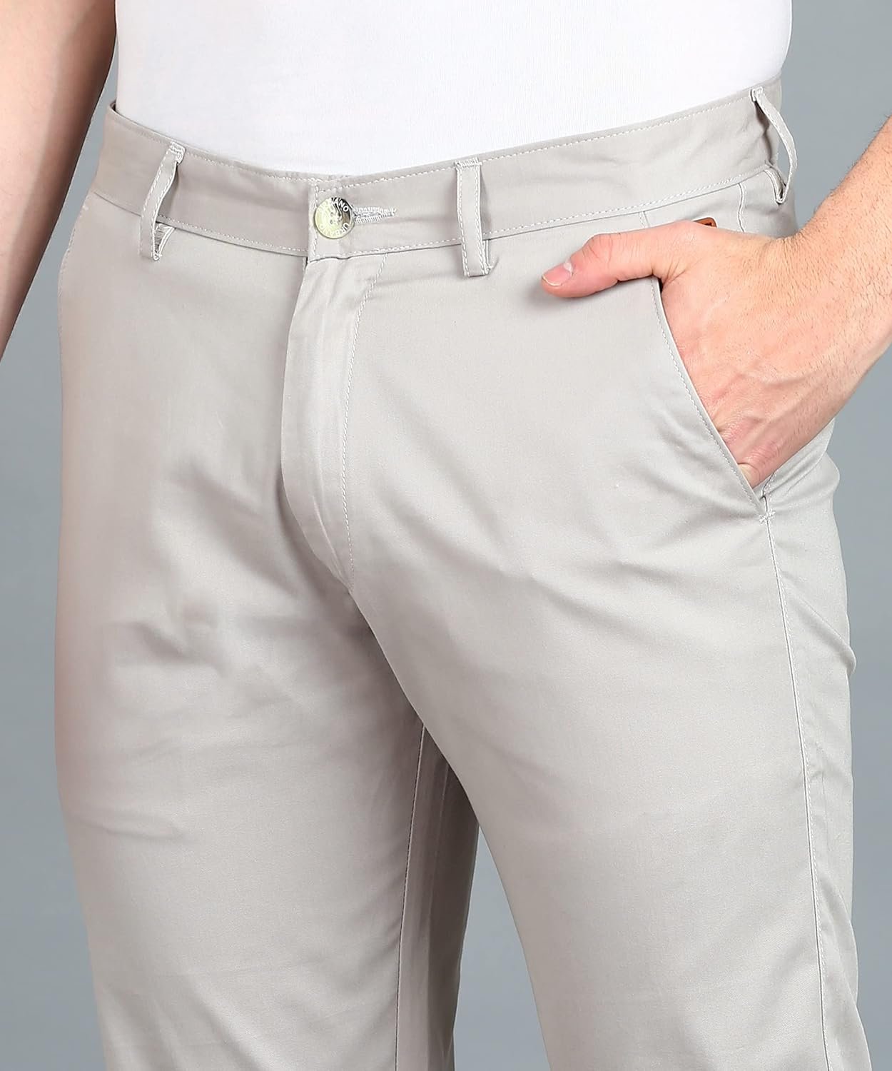 Urbano Fashion Men's Cotton Light Weight Non-Stretch Slim Fit Casual Trousers - Image 7