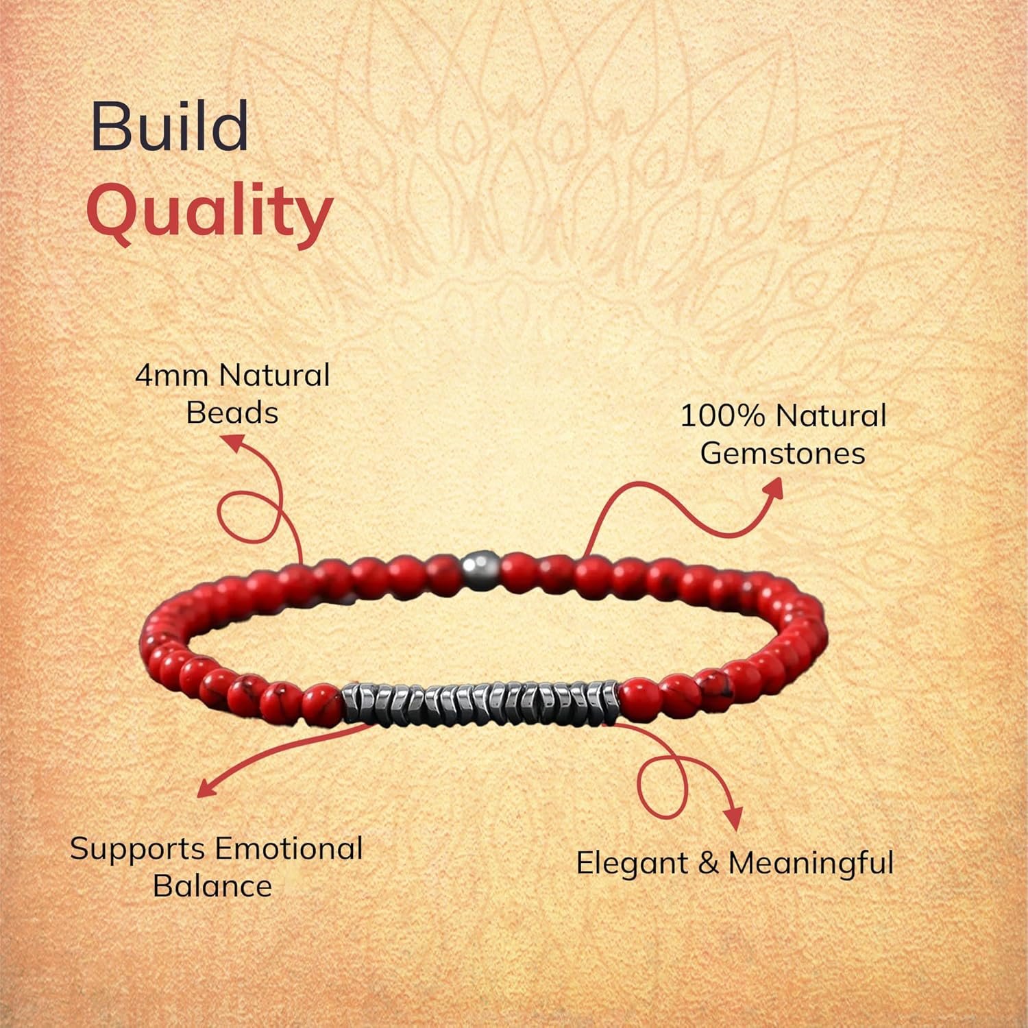 Soultheory Natural Stone Beaded Bracelet for Men & Women | 4mm Gemstone Wristband with Hematite Accent Bracelet for Balance, Harmony & Positive Energy - Image 6