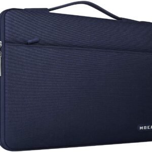 MOCA 360 Protective Laptop Sleeve Compatible with MacBook Pro 16 inch, 15 15.4 15.6 inch Dell HP Asus Acer Samsung Sony Chromebook, Polyester Bag with Trolley Belt (Navy Blue, 16 Inch)