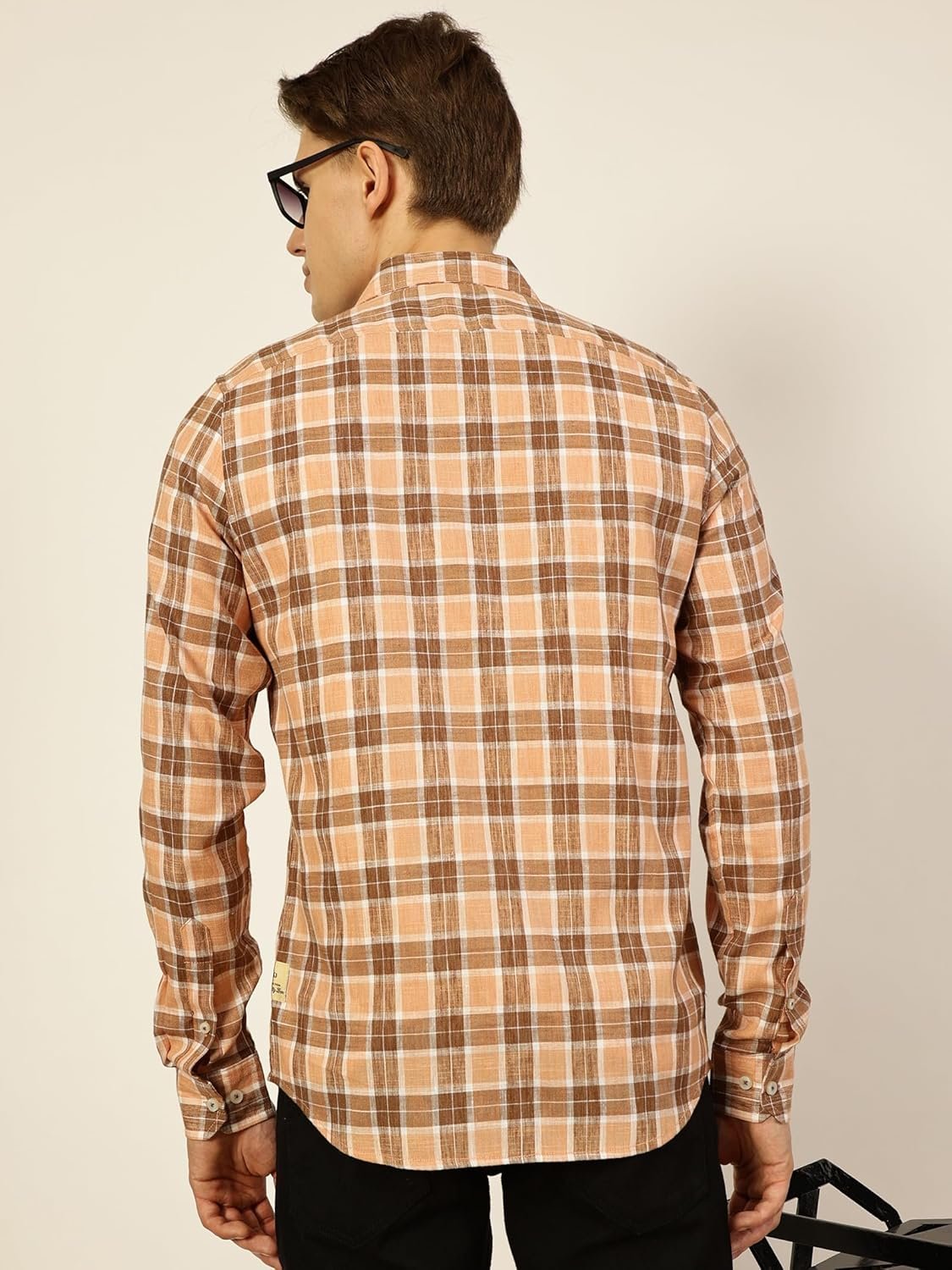 Thomas Scott Men's | Checks | Full Sleeve | Slim Fit | Linen Blend | Single Pocket | Spread Collar | Casual Shirt - Image 3