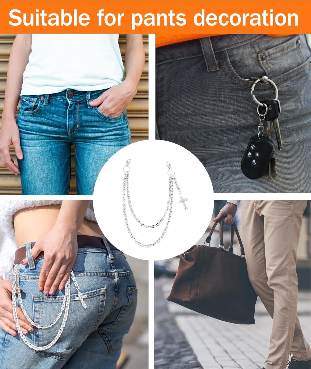 Jeans Chain, Stylish Waist Chain for Women, Fashion Body Jewelry Accessory for Casual Outings and Stage Performances - Image 7