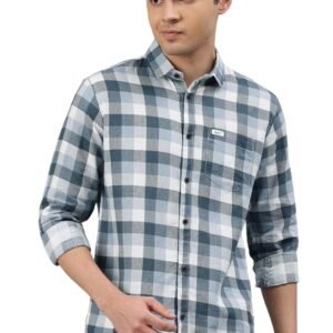Majestic Man Men Comfort Slim Fit Opaque Checked Cotton Casual Shirt