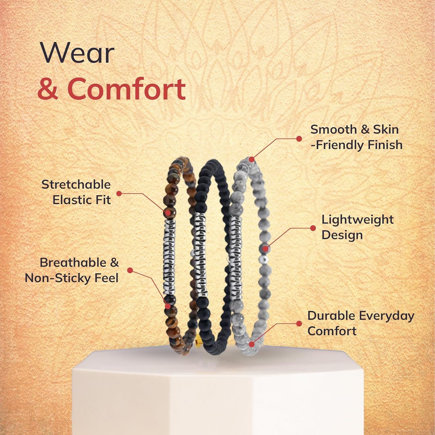 Soultheory Natural Stone Beaded Bracelet for Men & Women | 4mm Gemstone Wristband with Hematite Accent Bracelet for Balance, Harmony & Positive Energy - Image 5