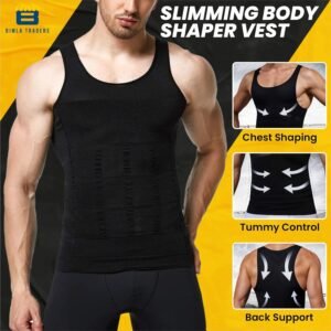 Btag Men’s Slimming Body Shaper Vest | Compression Tummy Tucker for Belly Fat | Stretchable Abs Slimmer Tank Top | Corset for Gym, Workout & Weight Loss Fitness