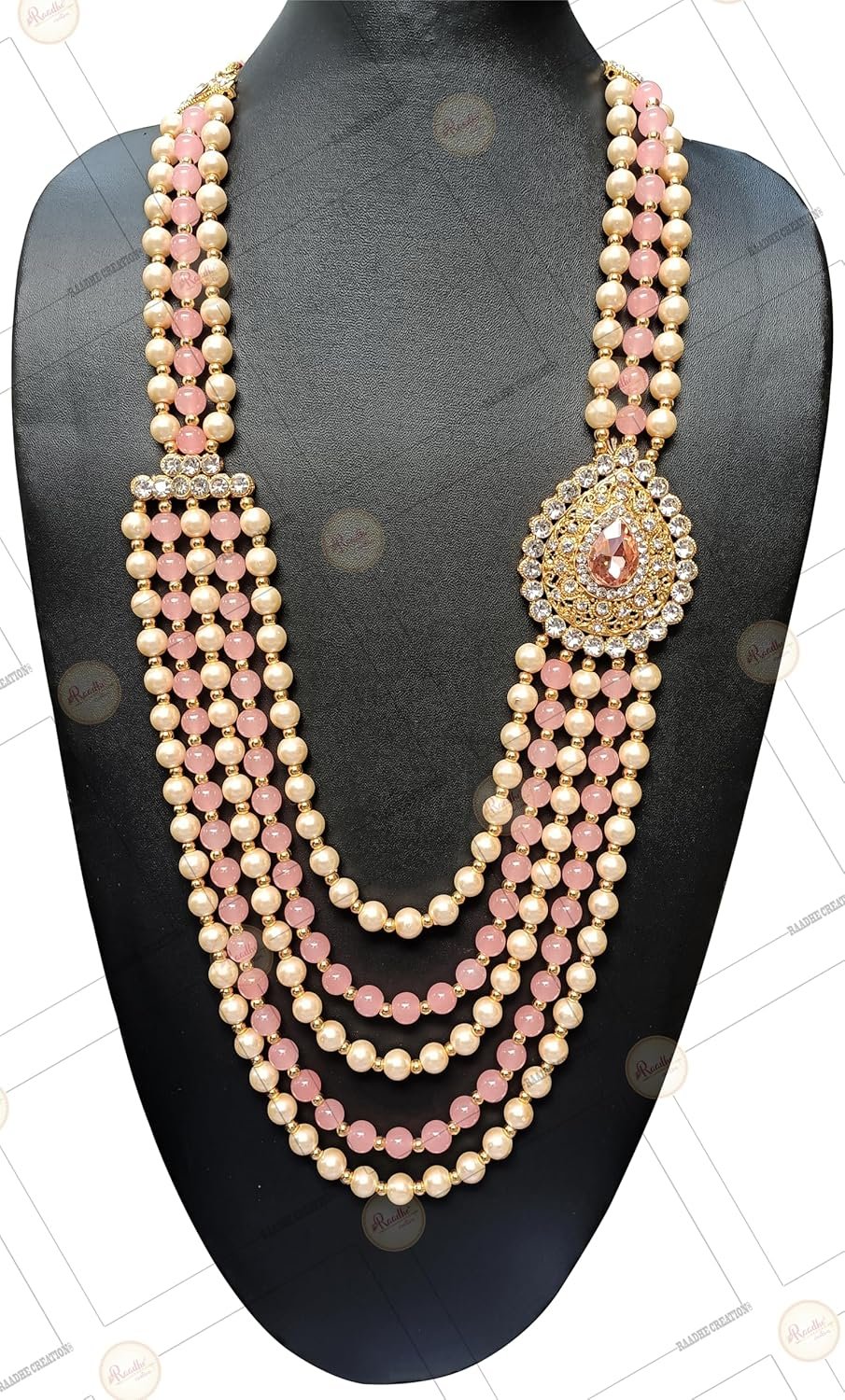 RAADHE CREATION Pearl Base Metal and Dulha Moti Mala Haar Necklace for Men's - Image 2
