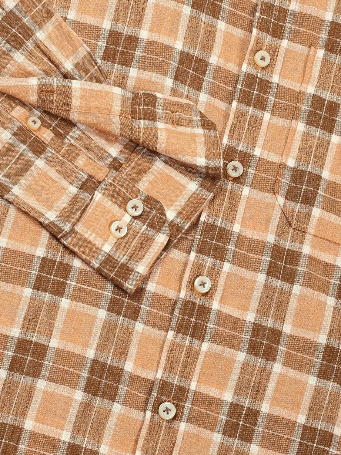 Thomas Scott Men's | Checks | Full Sleeve | Slim Fit | Linen Blend | Single Pocket | Spread Collar | Casual Shirt - Image 7