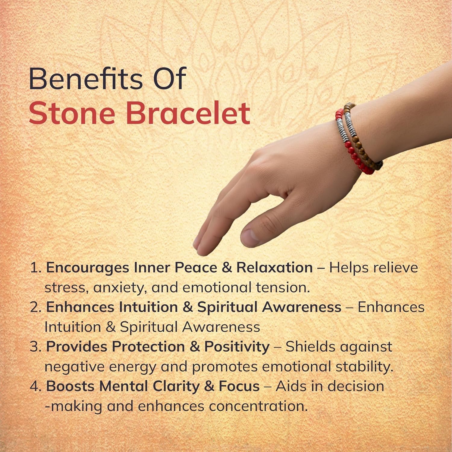 Soultheory Natural Stone Beaded Bracelet for Men & Women | 4mm Gemstone Wristband with Hematite Accent Bracelet for Balance, Harmony & Positive Energy - Image 4