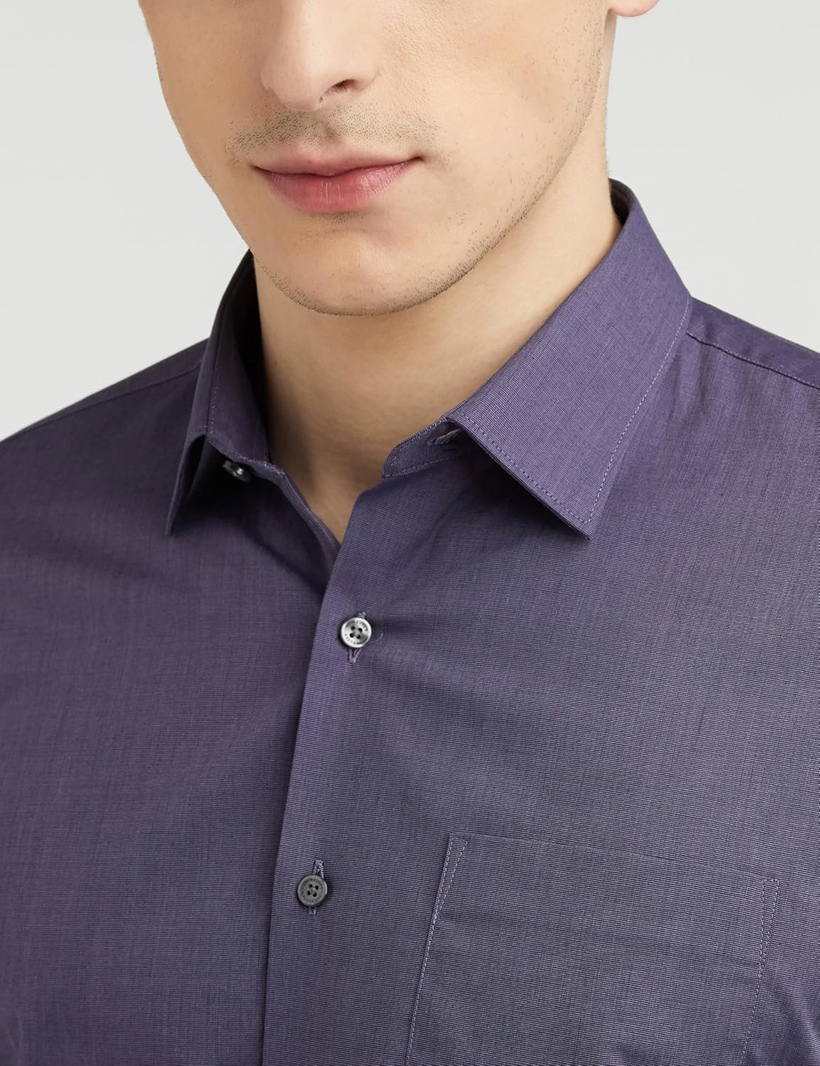 Van Heusen Solid Formal Shirt for Men| Premium Cotton| Full Sleeves| Slim Fit |Breathable Fabric - Image 4